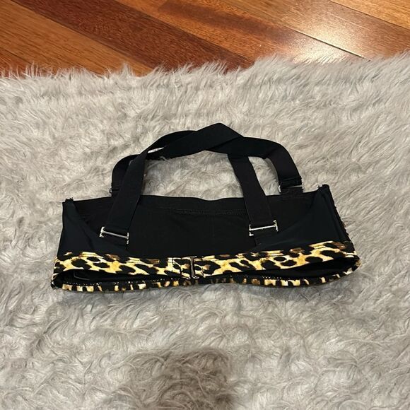 Ingear‎ women’s cheetah print tan and black swimsuit top size small - Picture 2 of 6